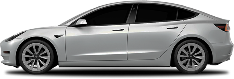 A silver sedan with very dark tinted side and rear windows representing 5 percent tint. The section text reads "TINT PERCENTAGES" and "AUTO TINT SHADES" with "05%" selected and description "5% tint provides maximum privacy and heat rejection with a very dark appearance, commonly used on rear windows."